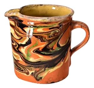 19th Century Marbled Glazed Pitcher