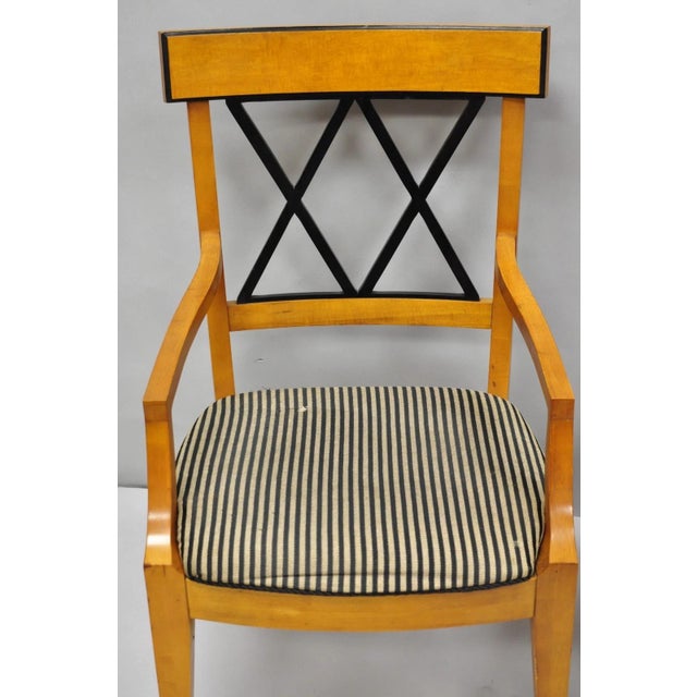 Biedermeier Empire Style Maple Wood Double X Back Dining Room Chairs - Set of 6 For Sale - Image 13 of 18
