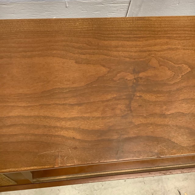 Mid-Century Bed Frame With Storage Headboard- Full For Sale - Image 9 of 12