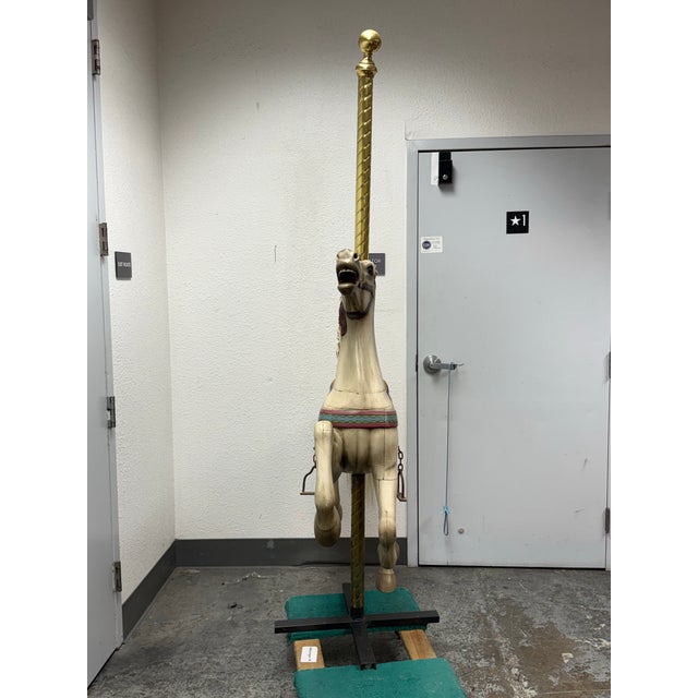 Circa 1905 Herschell-Spillman Inside-Row Jumper Carousel Horse For Sale - Image 4 of 12
