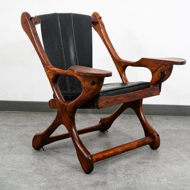 Mid Century Modern Lounge Chair Don Shoemaker Senal Swinger Rosewood Ottoman Arm For Sale In Sacramento - Image 6 of 12