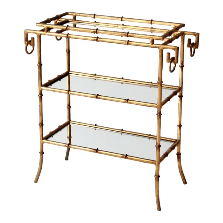 Vintage Gold Bamboo Side Table Chairish