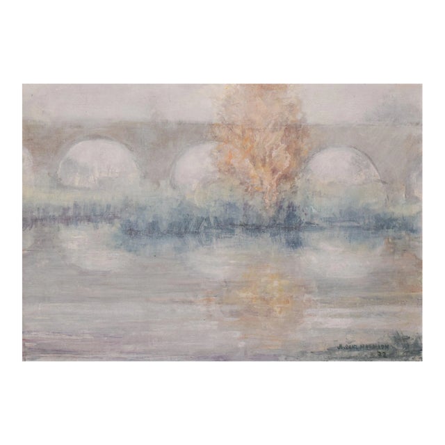 José Luis Sanz Magallon, Impressionist River Scene, 20th-Century, Oil on Canvas, Framed For Sale