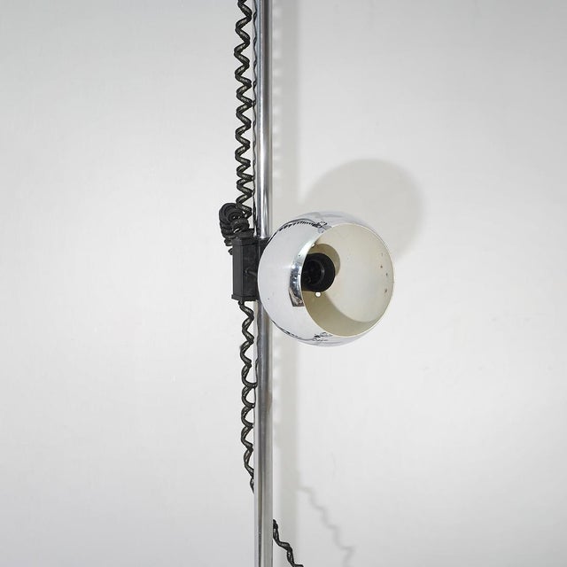 Metal Chrome Floor-to-Ceiling Lamp, 1970s For Sale - Image 7 of 14