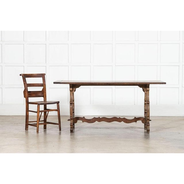 Early 19th Century 19th Century Spanish Oak Trestle Table, 1800s For Sale - Image 5 of 14