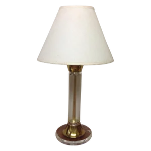 Bauer Hollywood Regency Lucite & Brass Lamp