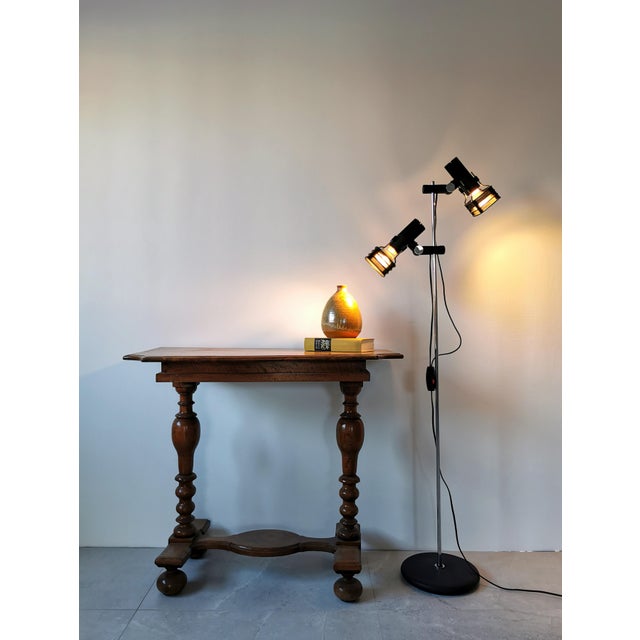 Mid-Century German Chrome and Black Floor Lamp from Hustadt Leuchten, 1960s For Sale - Image 11 of 12