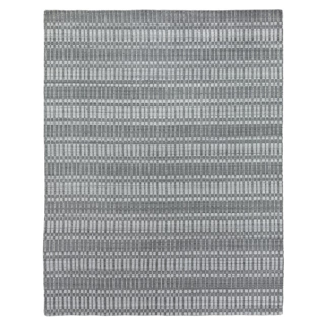 Dark Gray Exquisite Rugs Caudry Hand Loom Wool Dark Gray - 8'x10' For Sale - Image 8 of 8