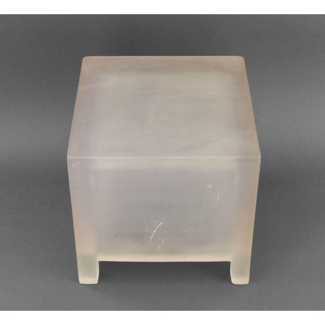 Transparent Modern Frosted Resin Low Side Table For Sale - Image 8 of 8