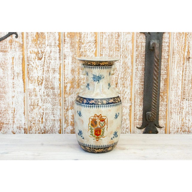 Antique White Chinese Export Painted Vase For Sale - Image 8 of 12