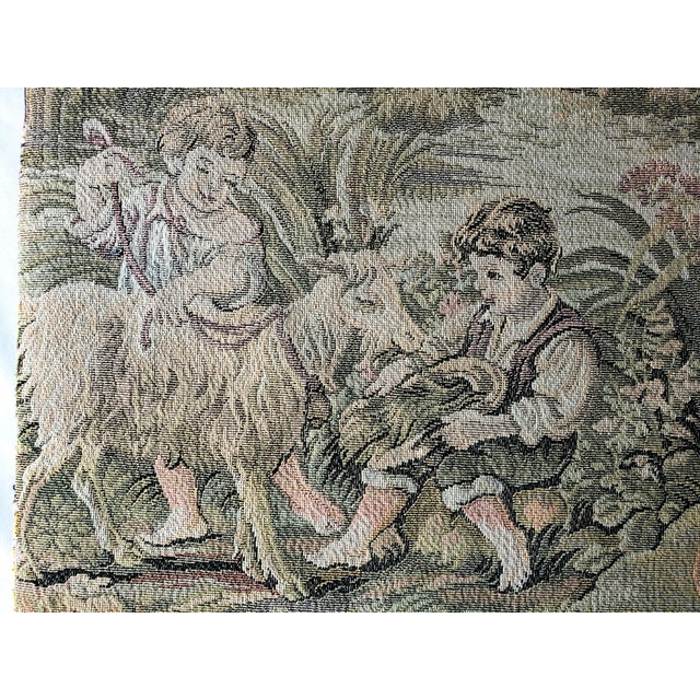 Vintage French "Noble Pastorale" Trammé Needlepoint Tapestry – 25" X 25" For Sale In Los Angeles - Image 6 of 10