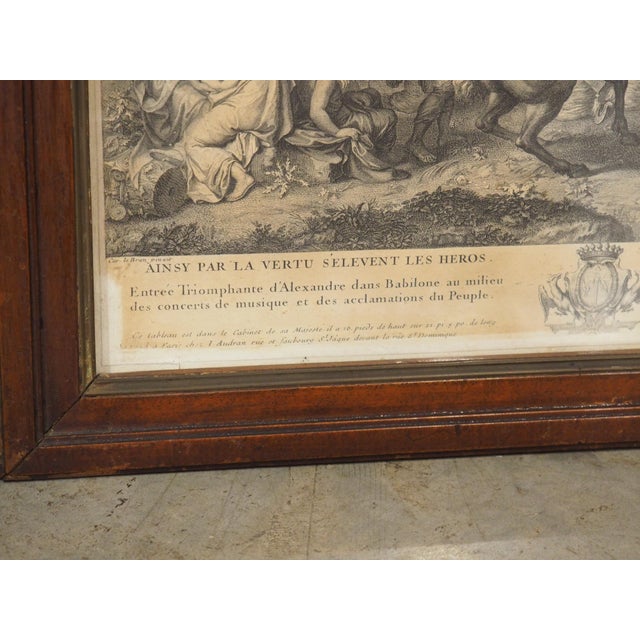 French Pair of Framed 18th Century Alexander the Great Lithographs From France For Sale - Image 3 of 18