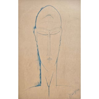 A. Modigliani, Testa di Cariatide / Caryatid Head, Lithograph For Sale
