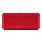Judith Leiber Couture Slim Rectangle Red Evening Bag Clutch Crystal Minaudiere For Sale