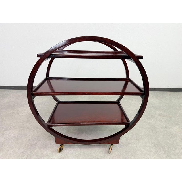 Beautiful and authentic Art Deco bar cart / serving trolley, manufactured by the renowned company Thonet (circa...