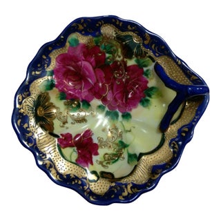 1880s Nippon Cobalt Blue Lemon Bowl For Sale