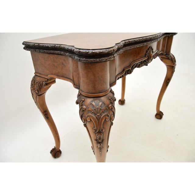 Burr Walnut Card Table, 1900s For Sale - Image 14 of 18