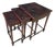 Antique Hand-Crafted Mahogany Nesting Tables With Leather Tops, 1910 For Sale