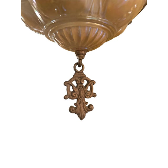 Art Deco Mid 19th Century Mid Century Art Deco Painted Chandelier With Original Patina For Sale - Image 3 of 4