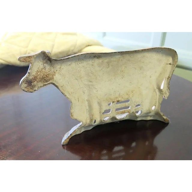 Cold Painted Cast Iron Cow Door Stop, 1900s For Sale - Image 6 of 7