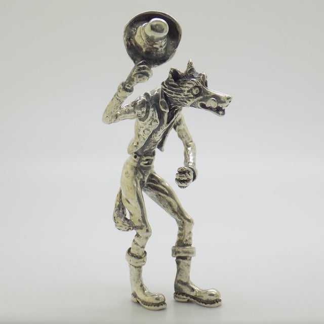 Vintage Italian Handmade Silver Fox Pinocchio Figurine, Arezzo, Tuscany, 1970s For Sale - Image 15 of 15