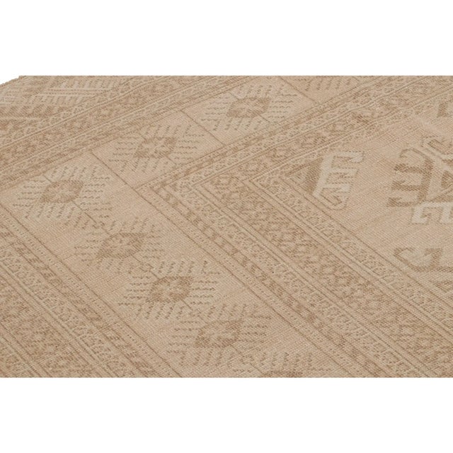 Traditional Vintage Ersari Rug in Pink With Beige-Brown Geometric Patterns, From Rug & Kilim For Sale - Image 3 of 7
