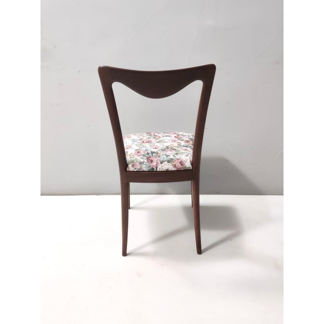 Dining Chairs with Beech Frame and Linen Patterned Fabric attributed to Carlo Enrico Rava, 1950s, Set of 4 For Sale - Image 10 of 13