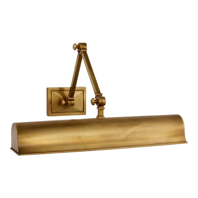 Alexa Hampton for Visual Comfort Signature Jane 18" Double Library Light in Hand-Rubbed Antique Brass For Sale