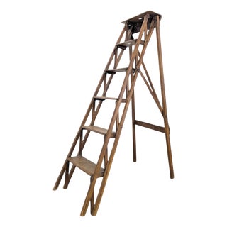 Library Stepladder in Wood For Sale