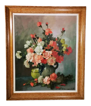 20th Century Romantic French Oil on Canvas Painting
