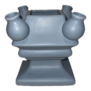 Vintage Heinen Delfts Blauw Blue Stackable Ceramic Tulipiere Tulip Vase For Sale