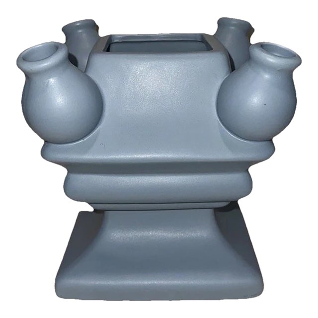 Vintage Heinen Delfts Blauw Blue Stackable Ceramic Tulipiere Tulip Vase For Sale