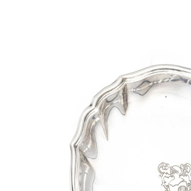 Silver - Topaz silver tray. Portuguese, 20th century; in silver with engraved and openwork decoration; with 'eagle A'...