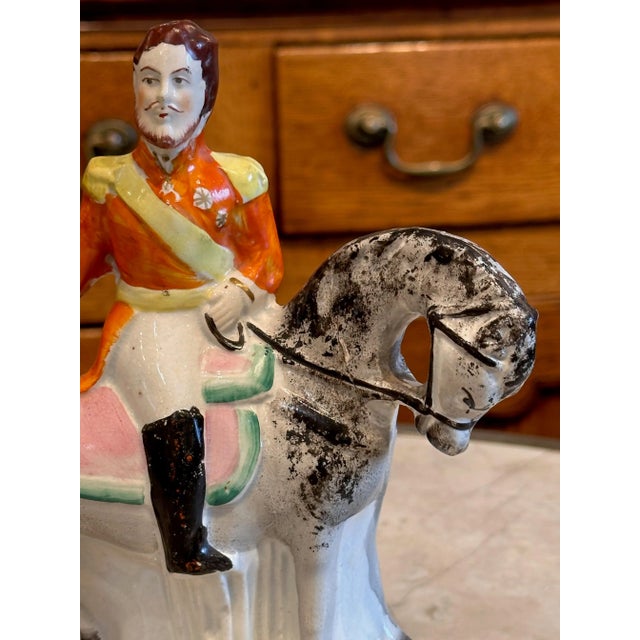 Mid 19th Century Mid 19th Century Staffordshire Soldier on Horse For Sale - Image 5 of 5