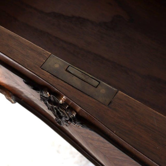 Antique French Louis XV Bureau Plat Rosewood Inlaid Attributed to François Linke 19th C For Sale - Image 16 of 17