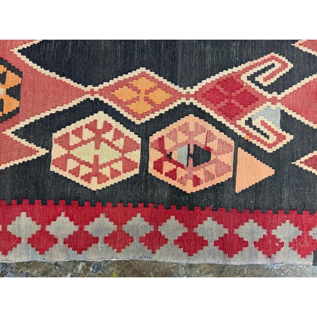 Textile 4ft 8in × 13ft 4in Simonian Turkish Kilim Area Rug For Sale - Image 7 of 12