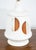 White Vintage Mid Century Modern Lamp Wood Ceramic Table Lamp - a Pair For Sale - Image 8 of 12