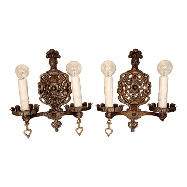 1920s Knight Sconces - a Pair For Sale