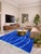 Royal Blue Zigzag Wool Rug - 9.9 X 8 Ft For Sale - Image 4 of 6