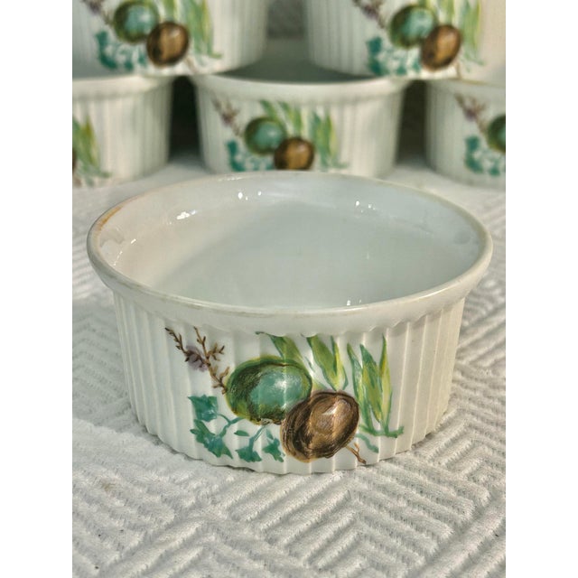 Haviland & Co. Set of 6 Vintage Haviland Limoges France Hand-Painted Bird Nest & Egg Aluminite Porcelain Ramekins For Sale - Image 4 of 7