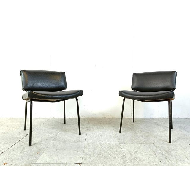Pierre Guariche Vintage Conseil Chairs attributed to Pierre Guariche, France, 1950s, Set of 2 For Sale - Image 4 of 9