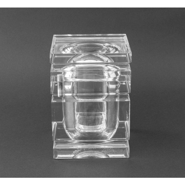Plastic 1960s Italian Lucite Alessandro Albrizzi Lucite Ice Bucket For Sale - Image 7 of 8