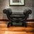 Traditional Black Vintage Vinyl Ottoman/Stool (Vintage) For Sale - Image 3 of 7