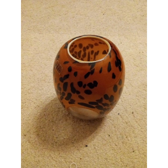 1980s Murano Maestri Vetrai Tortoise Shell Pattern Vase, Made in Italy For Sale - Image 4 of 4