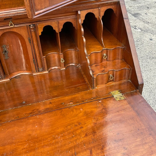Traditional Mid 20th Century Vintage Regency Mahogany Secretary Desk For Sale - Image 3 of 7
