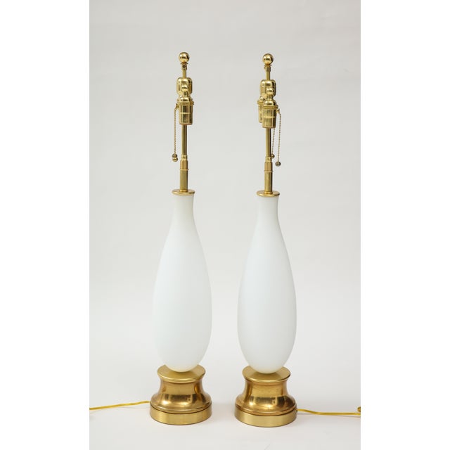 Frosted Murano Glass Lamps - A Pair For Sale In New York - Image 6 of 8
