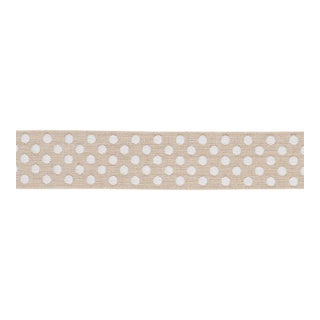 Sample - Schumacher Dotted Embroidered Tape Trim in Natural For Sale