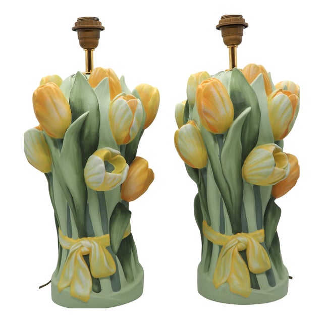 Vintage Tulip Table Lamps from Benab, Sweden, 1990s, Set of 2 For Sale