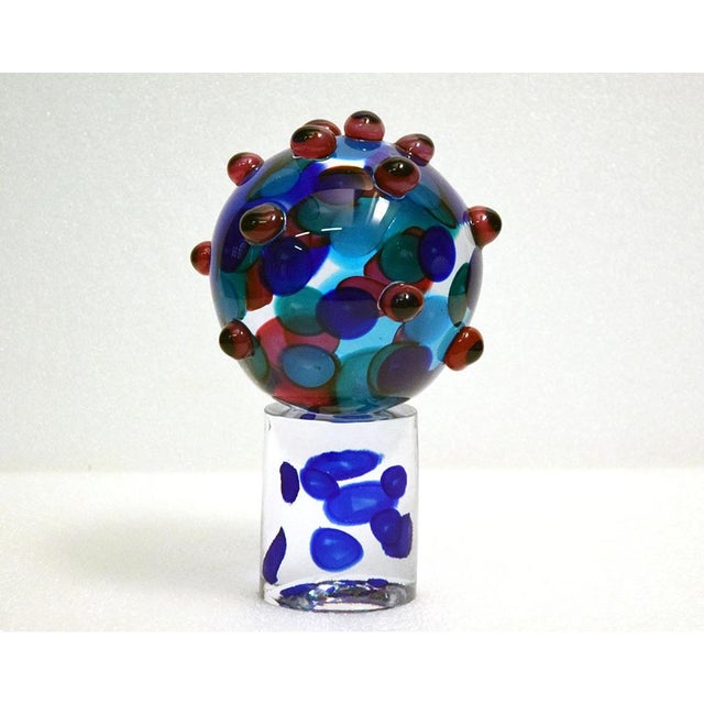 Pino Signoretto Sculpture ‘Eyes on the World’ – a unique piece from the 1970s. Made of clear glass with coloured...