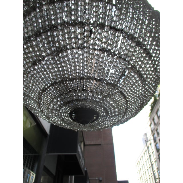 Vintage Chandelier Crystal Beaded Bowl Chandelier Circa 40s For Sale - Image 12 of 13